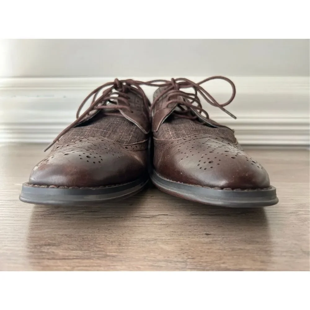 Vionic Oxford Roth men's lace-up dress wingtip in chestnut sz 10 comfort career